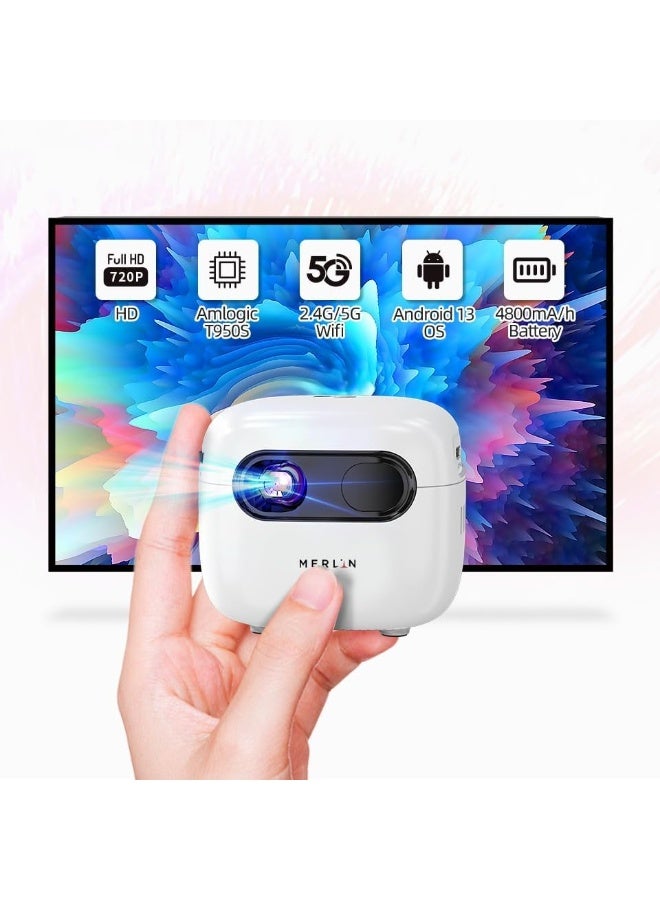 MERLIN Cube Premium Smart Portable Projector V2 – 240" UHD Display,100 ANSI LUMENS, 30K HOURS Led Lamp Life, Build In Andoird & Smart App - Image 3
